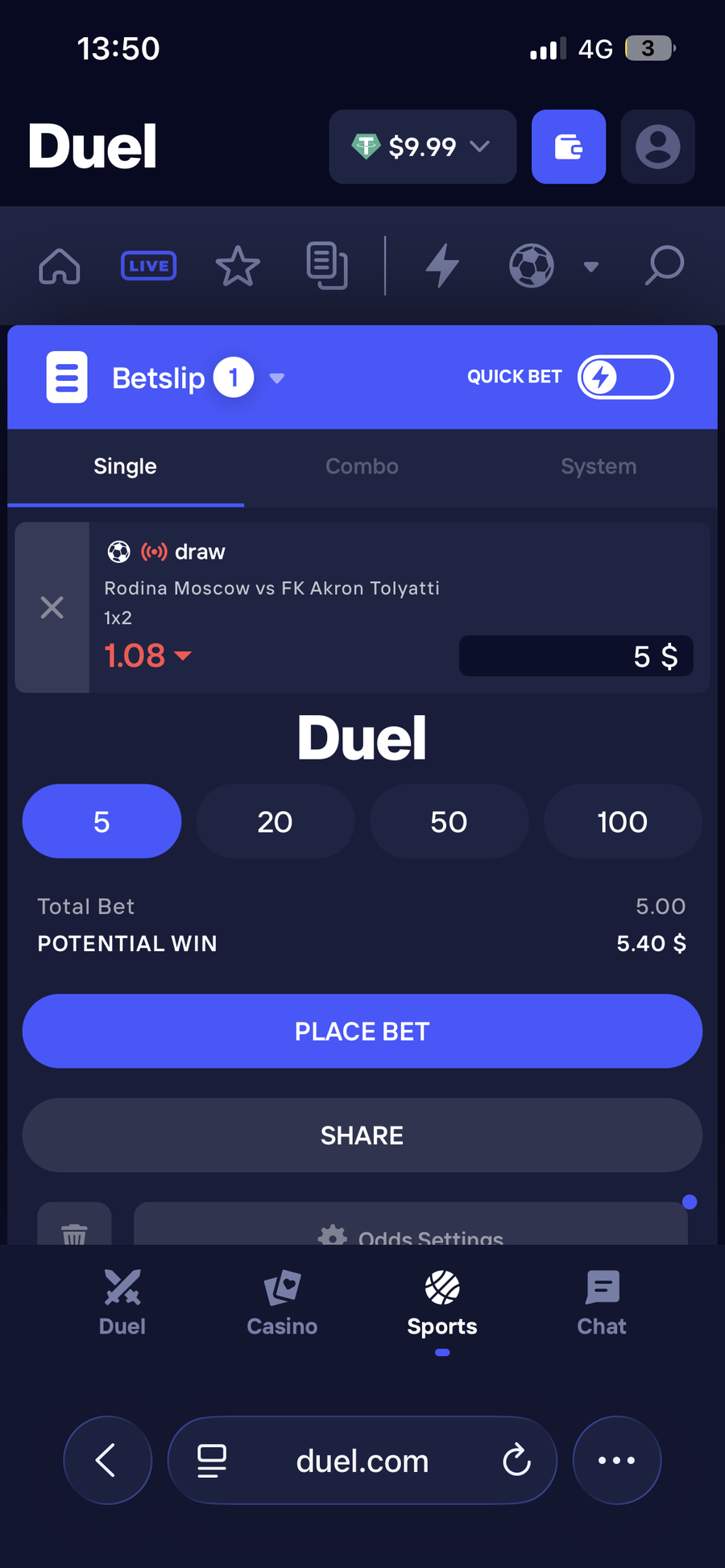 Duel Originals lobby showing the full list of in-house provably-fair games